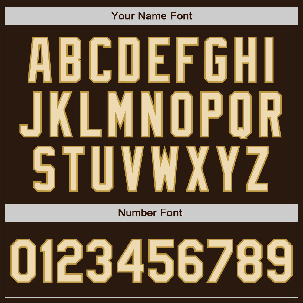 Custom Brown Cream-Old Gold Authentic Two Tone Baseball Jersey view 5