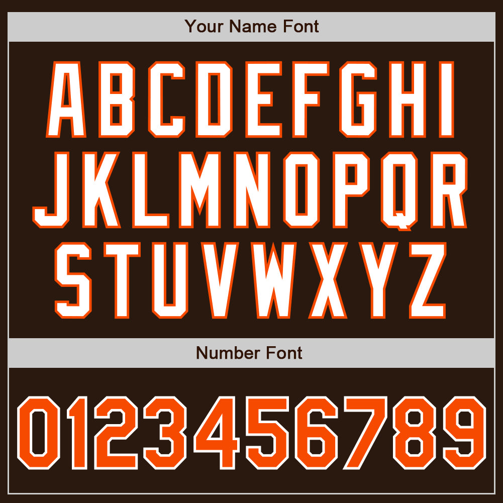 Custom Brown Orange-White Authentic Two Tone Baseball Jersey view 5