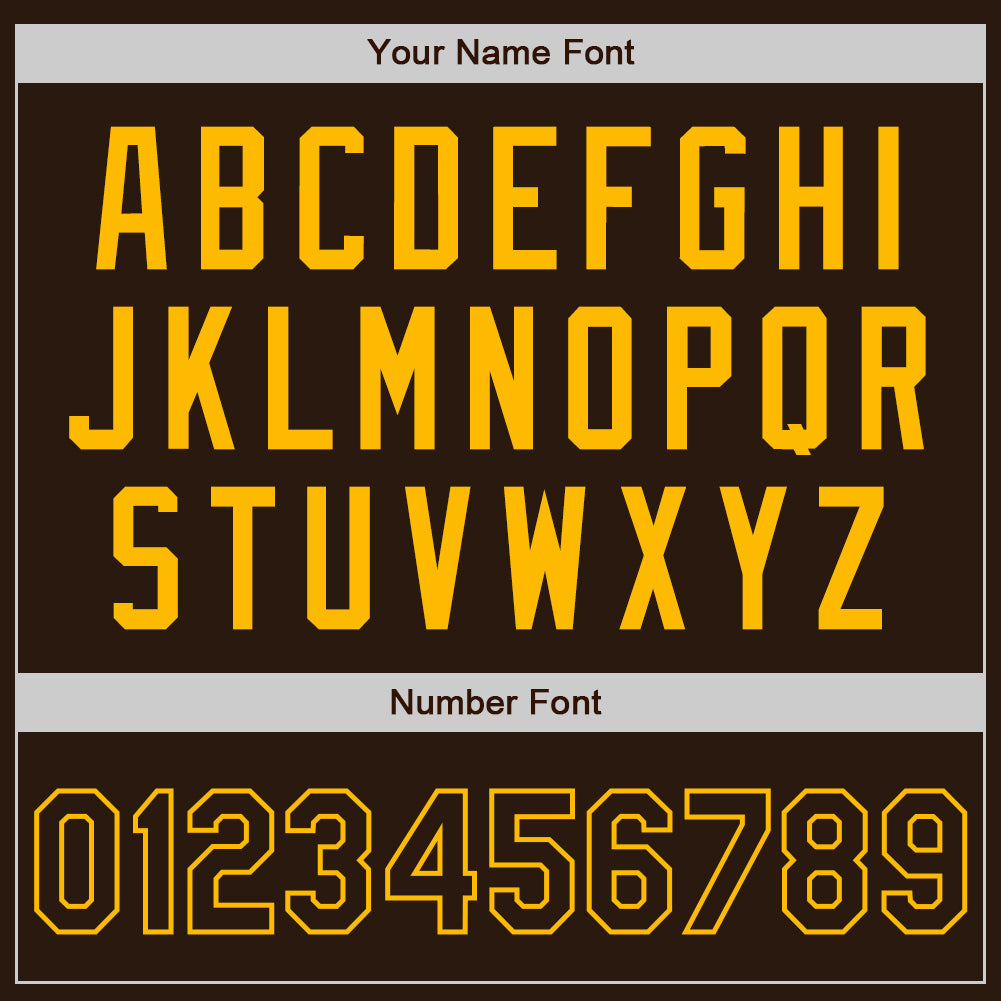 Custom Brown Gold Authentic Two Tone Baseball Jersey view 5