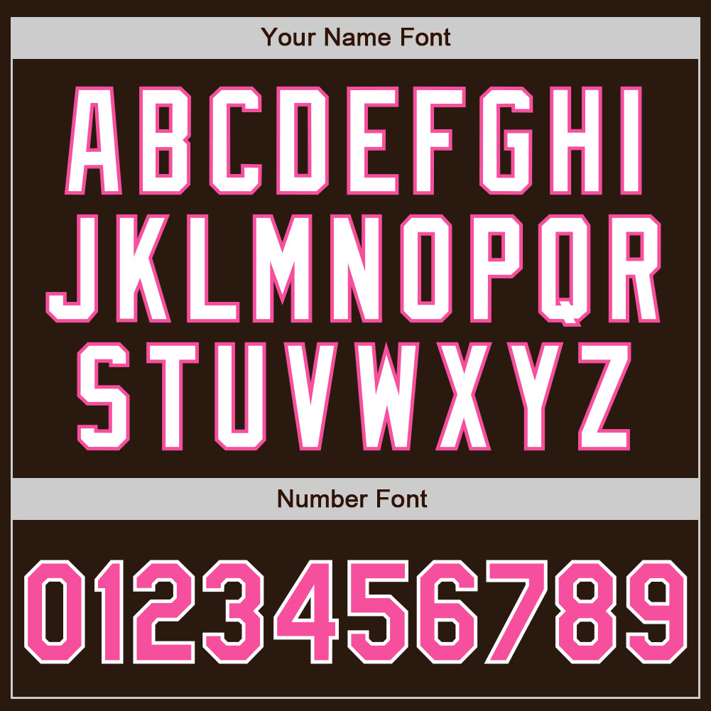 Custom Brown Pink-White Authentic Two Tone Baseball Jersey view 5