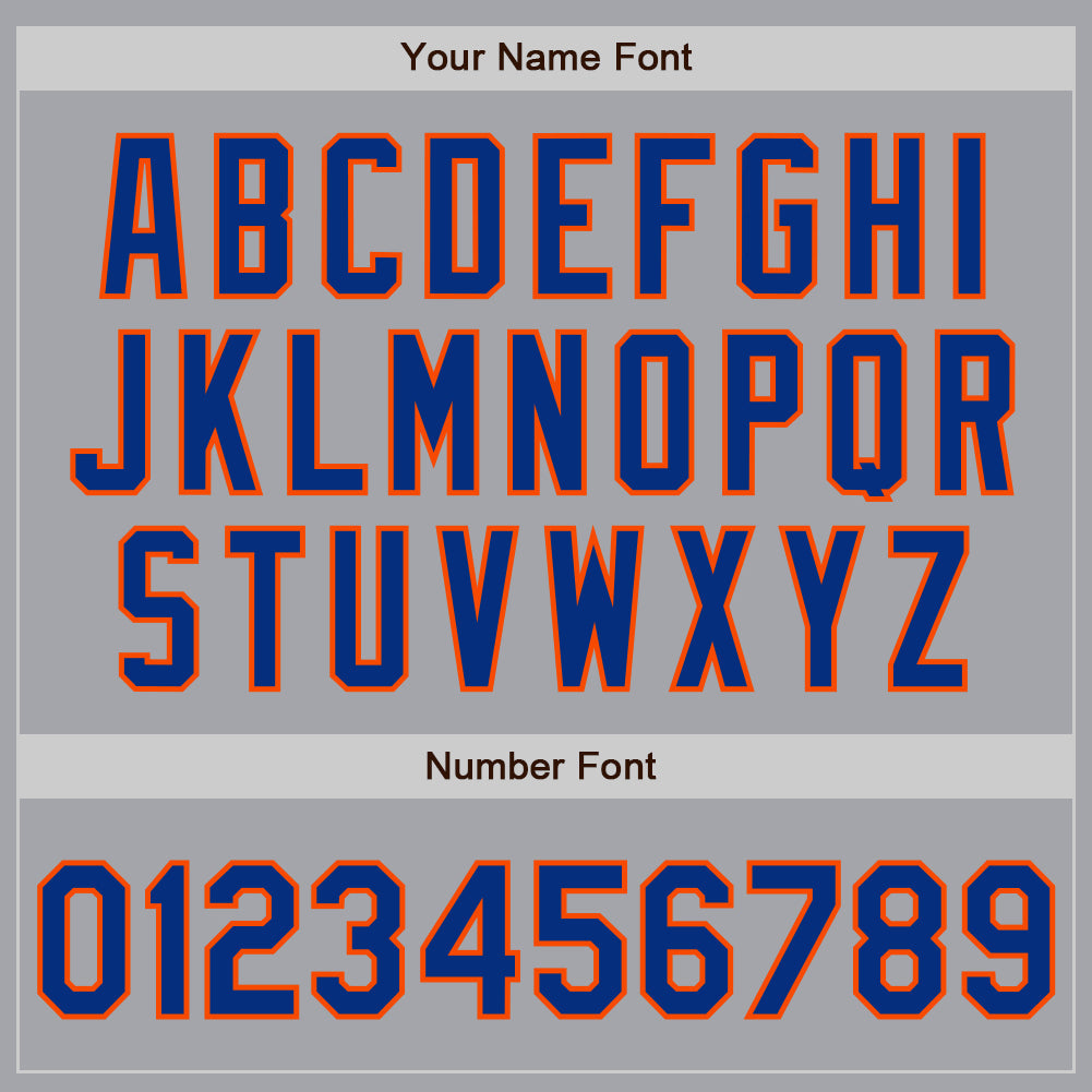 Custom Gray Royal-Orange Authentic Two Tone Baseball Jersey view 5