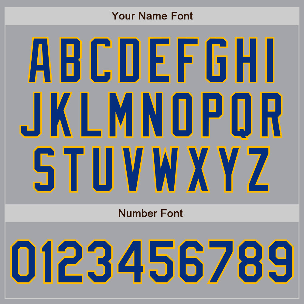 Custom Gray Royal-Gold Authentic Two Tone Baseball Jersey view 5