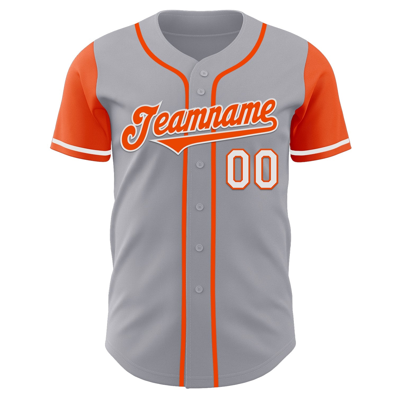 Custom Gray Orange-White Authentic Two Tone Baseball Jersey view 2