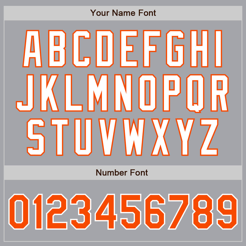 Custom Gray Orange-White Authentic Two Tone Baseball Jersey view 5