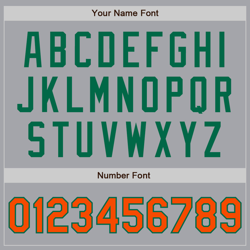 Custom Gray Orange-Kelly Green Authentic Two Tone Baseball Jersey view 5