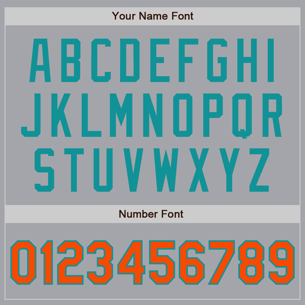 Custom Gray Orange-Teal Authentic Two Tone Baseball Jersey view 5