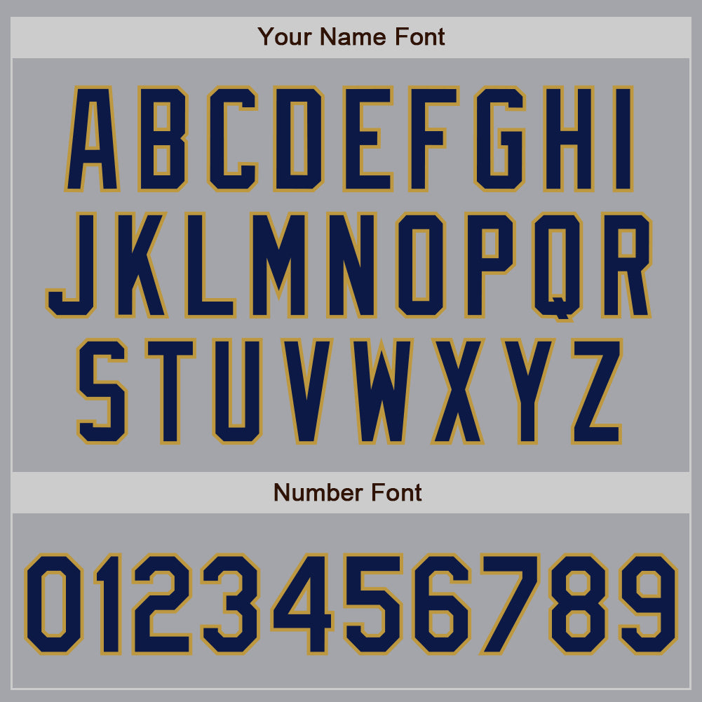Custom Gray Navy-Old Gold Authentic Two Tone Baseball Jersey view 5