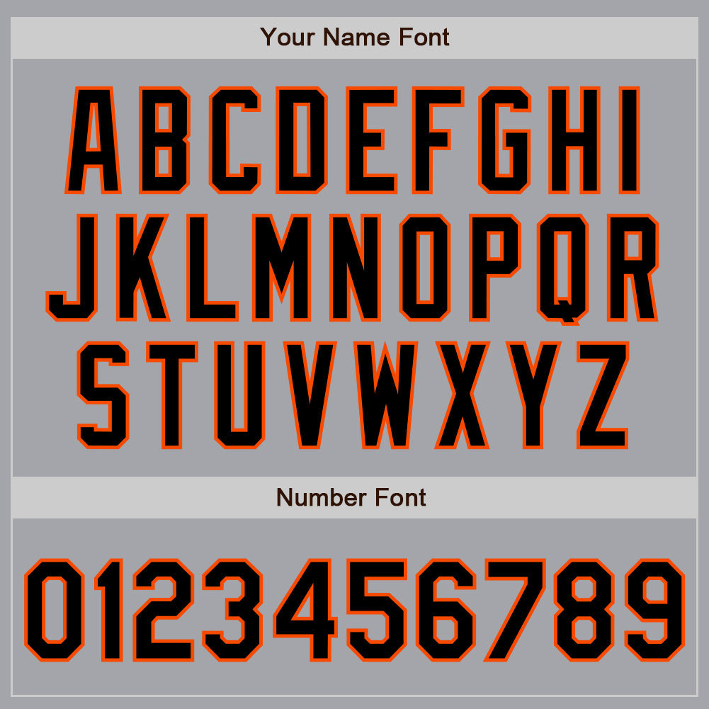 Custom Gray Black-Orange Authentic Two Tone Baseball Jersey view 5