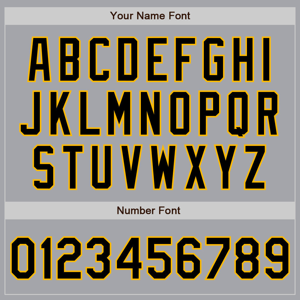 Custom Gray Black-Gold Authentic Two Tone Baseball Jersey view 5
