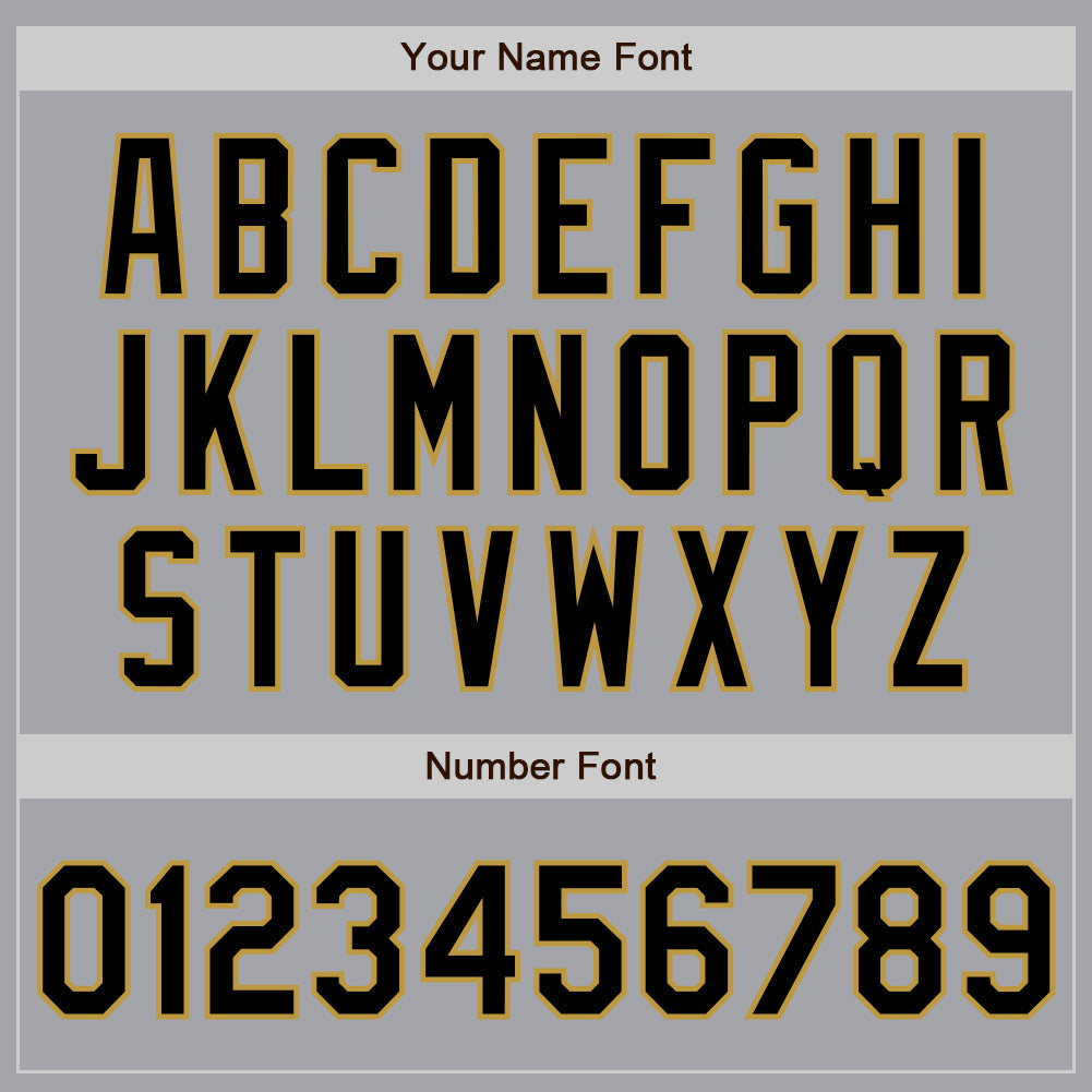 Custom Gray Black-Old Gold Authentic Two Tone Baseball Jersey view 5