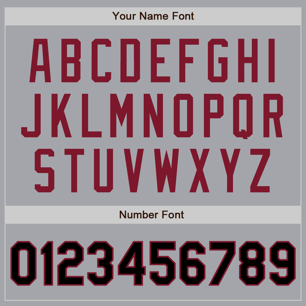 Custom Gray Black-Crimson Authentic Two Tone Baseball Jersey view 5