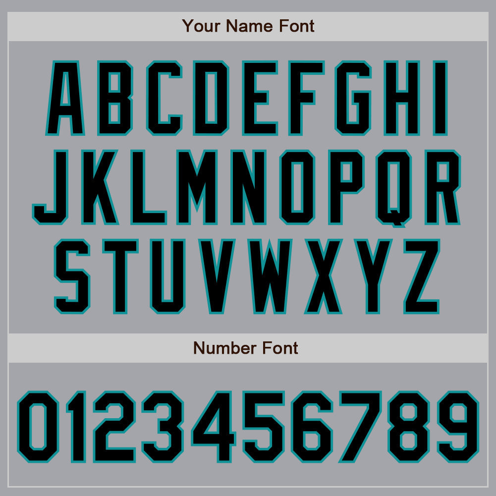 Custom Gray Black-Teal Authentic Two Tone Baseball Jersey view 5