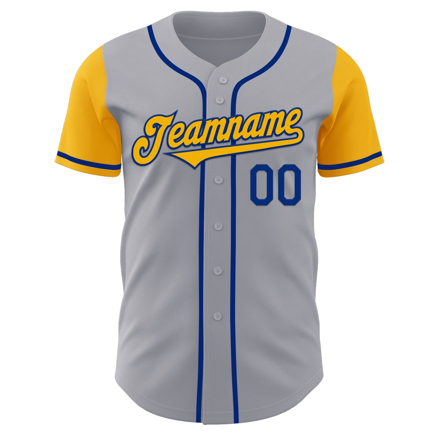Custom Gray Gold-Royal Authentic Two Tone Baseball Jersey view 2