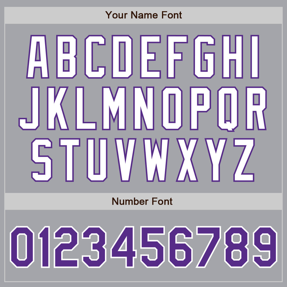 Custom Gray Purple-White Authentic Two Tone Baseball Jersey view 5