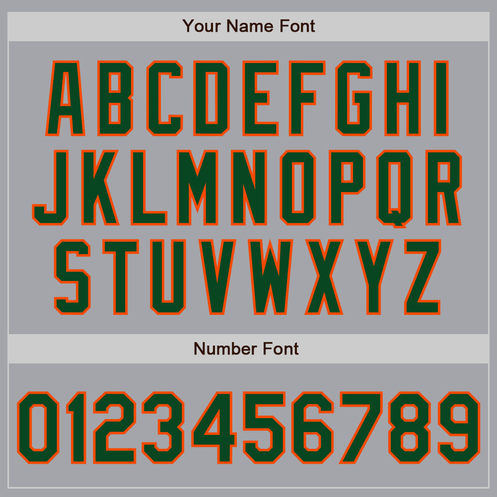 Custom Gray Green-Orange Authentic Two Tone Baseball Jersey view 5