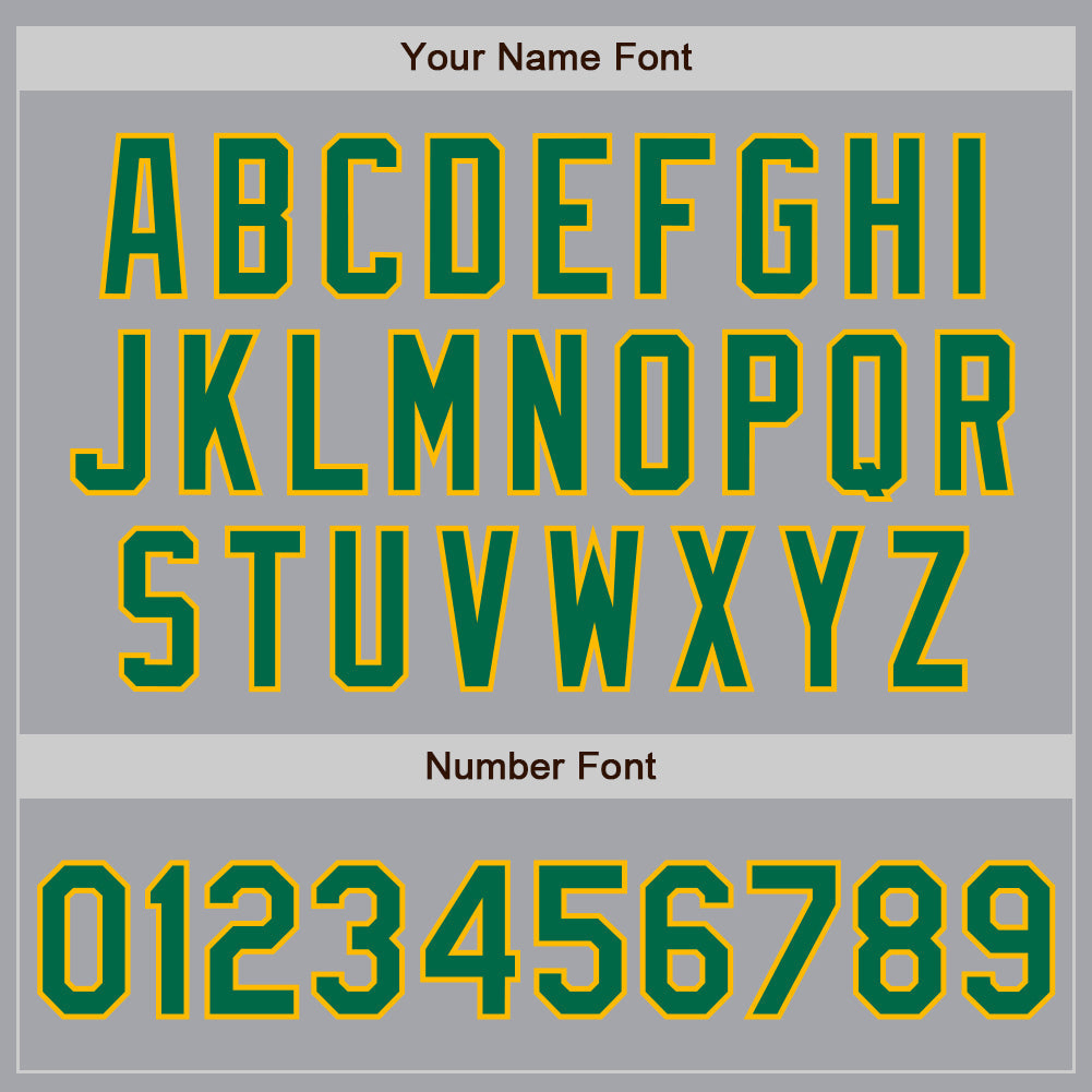 Custom Gray Kelly Green-Gold Authentic Two Tone Baseball Jersey view 5