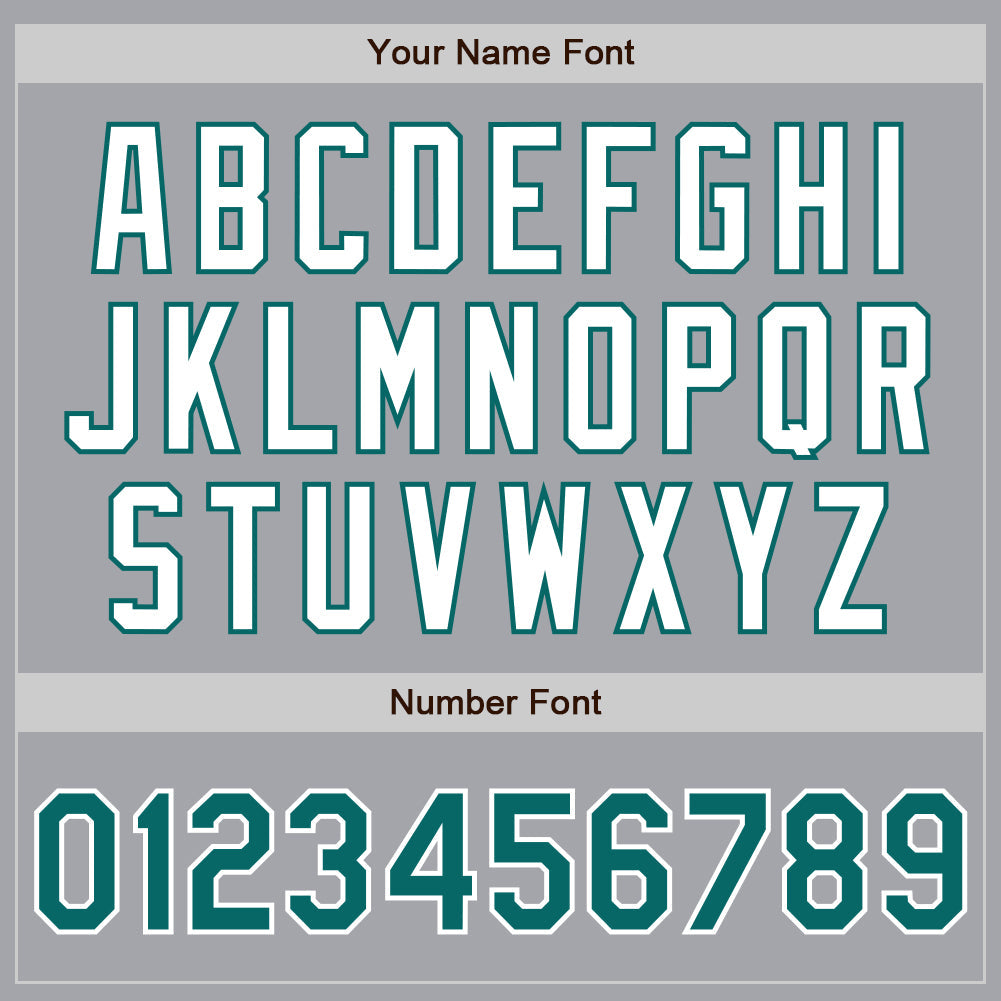 Custom Gray Teal-White Authentic Two Tone Baseball Jersey view 5