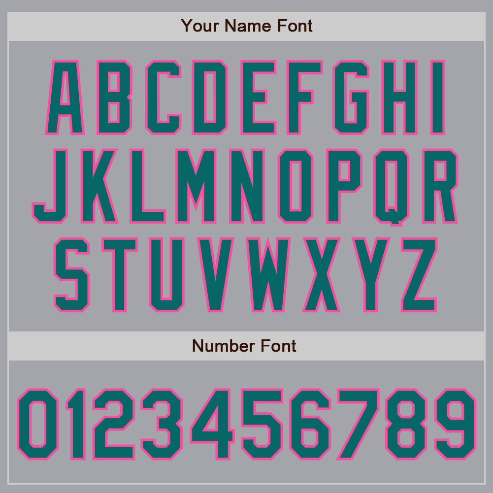 Custom Gray Teal-Pink Authentic Two Tone Baseball Jersey view 5