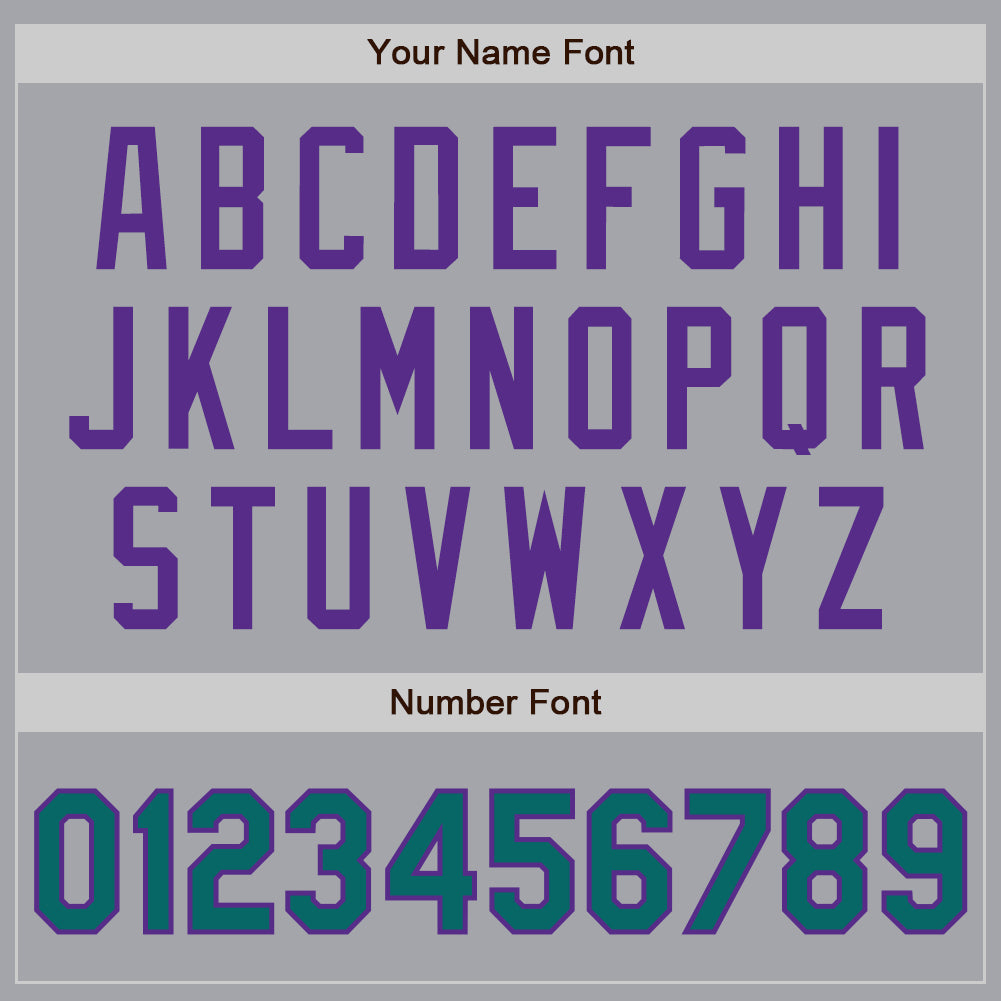 Custom Gray Teal-Purple Authentic Two Tone Baseball Jersey view 5