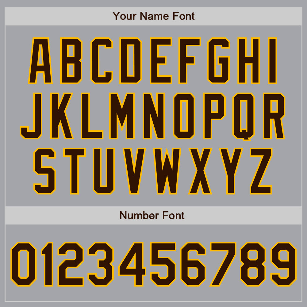 Custom Gray Brown-Gold Authentic Two Tone Baseball Jersey view 5