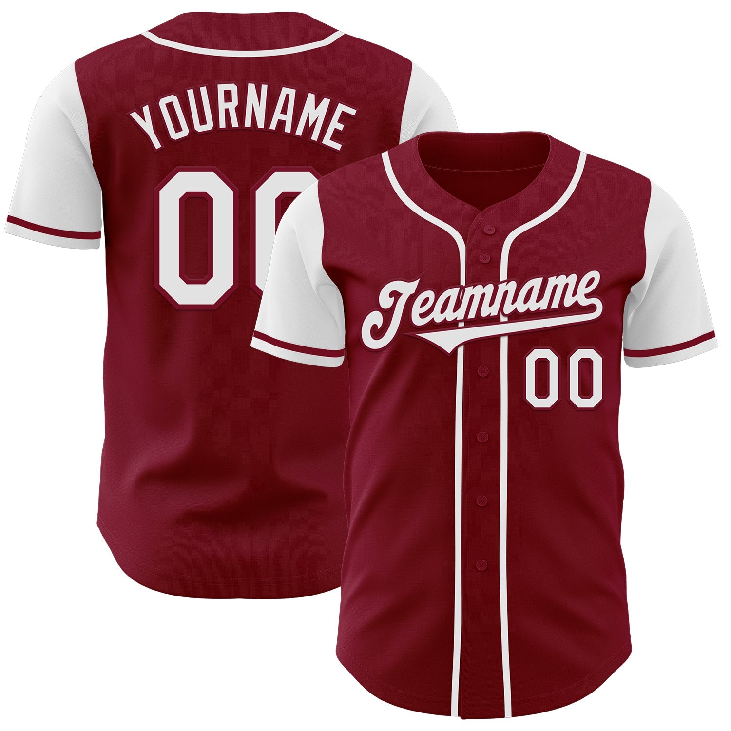 Custom Crimson White Authentic Two Tone Baseball Jersey - Main View