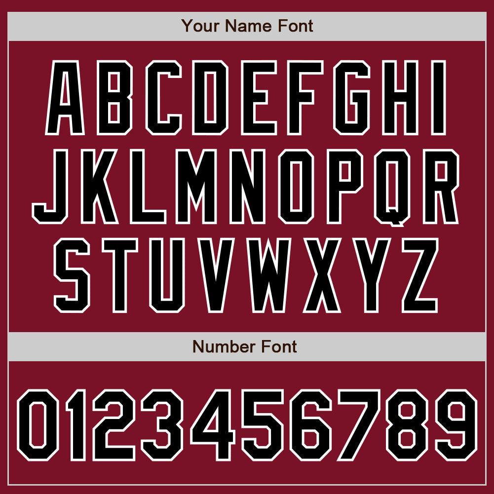 Custom Crimson Black-White Authentic Two Tone Baseball Jersey view 5