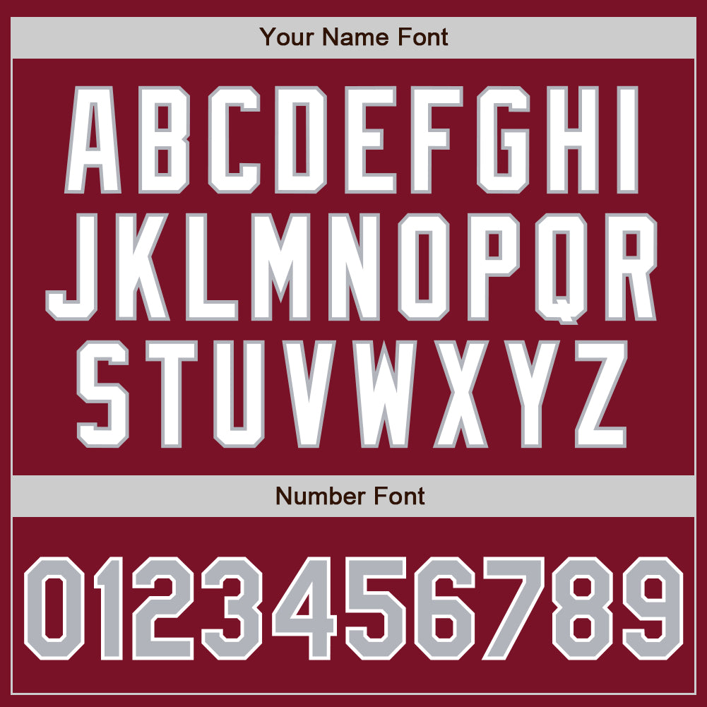 Custom Crimson Gray-White Authentic Two Tone Baseball Jersey view 5
