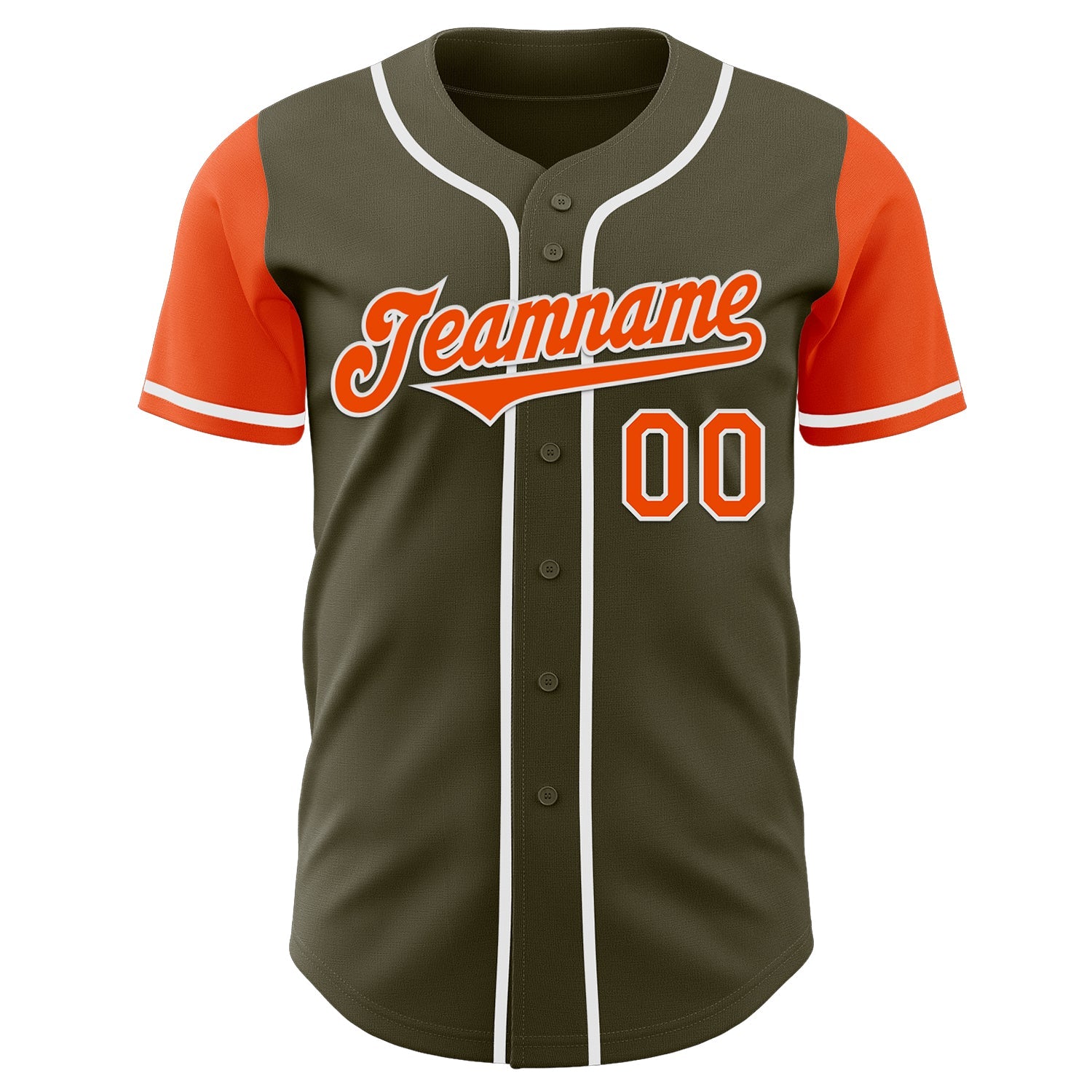 Custom Olive Orange-White Authentic Two Tone Salute To Service Baseball Jersey view 2