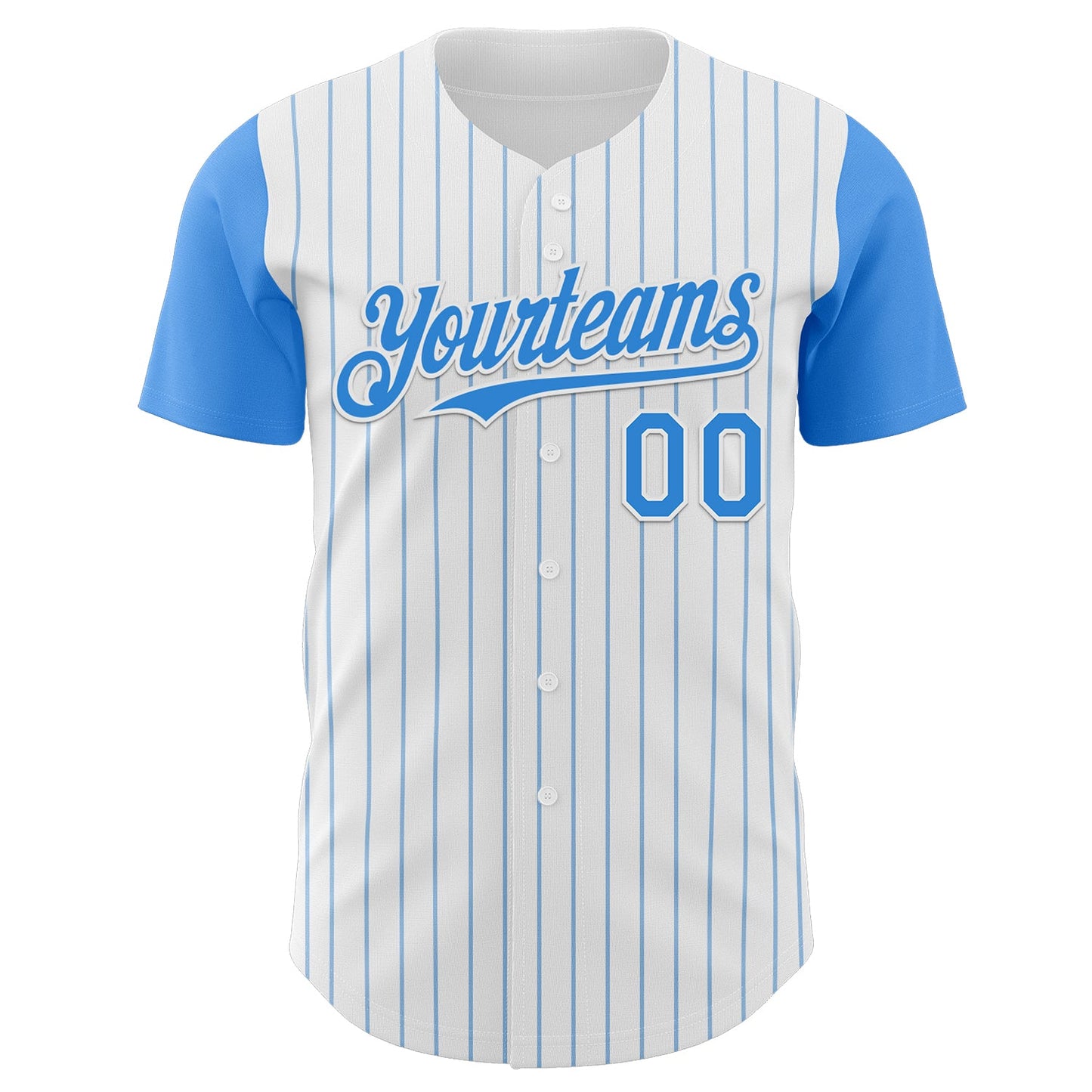 Custom White Electric Blue Pinstripe Electric Blue Authentic Two Tone Baseball Jersey view 2