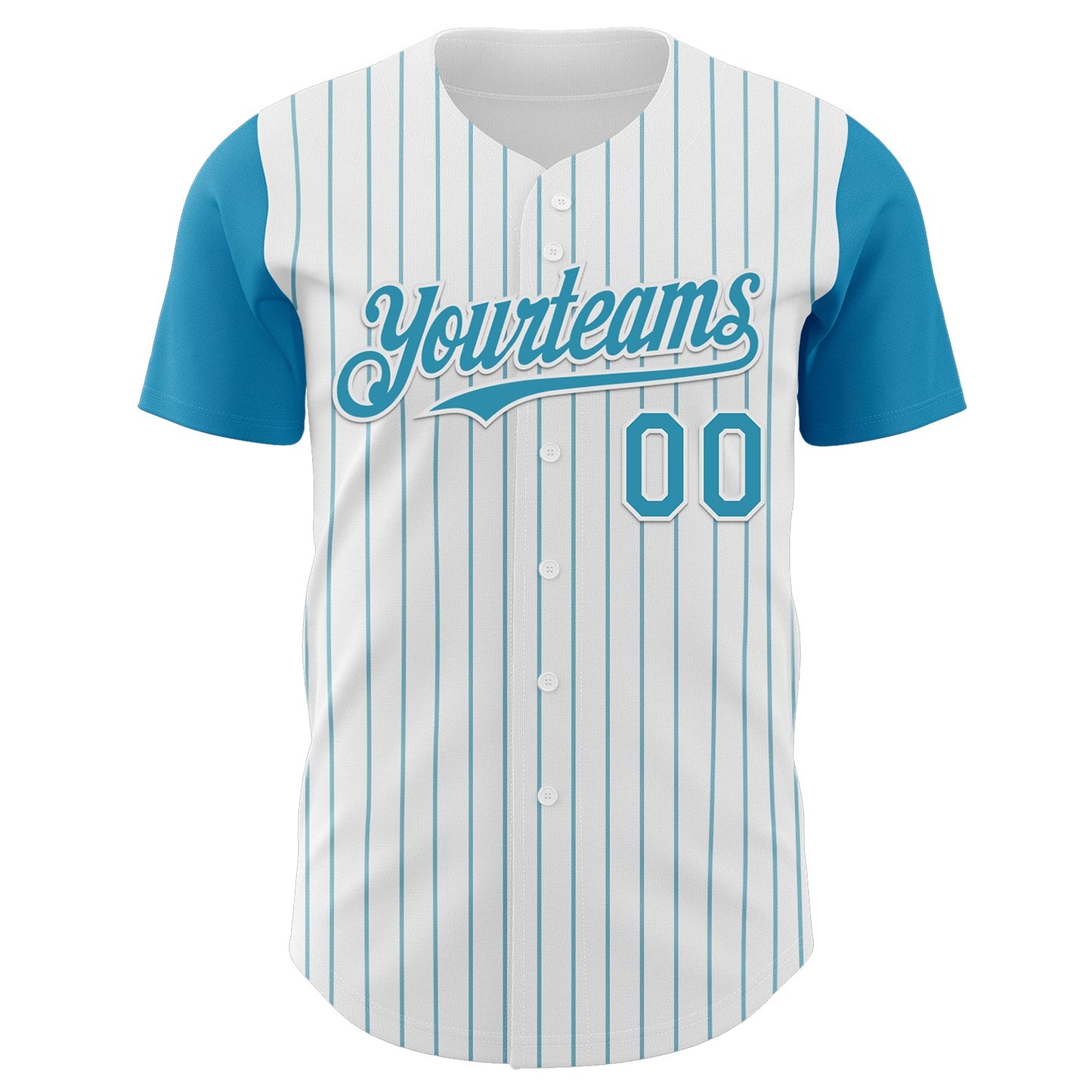 Custom White Panther Blue Pinstripe Panther Blue Authentic Two Tone Baseball Jersey view 2