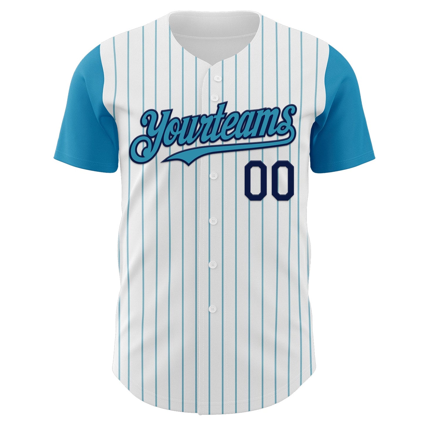Custom White Panther Blue Pinstripe Navy Authentic Two Tone Baseball Jersey view 2