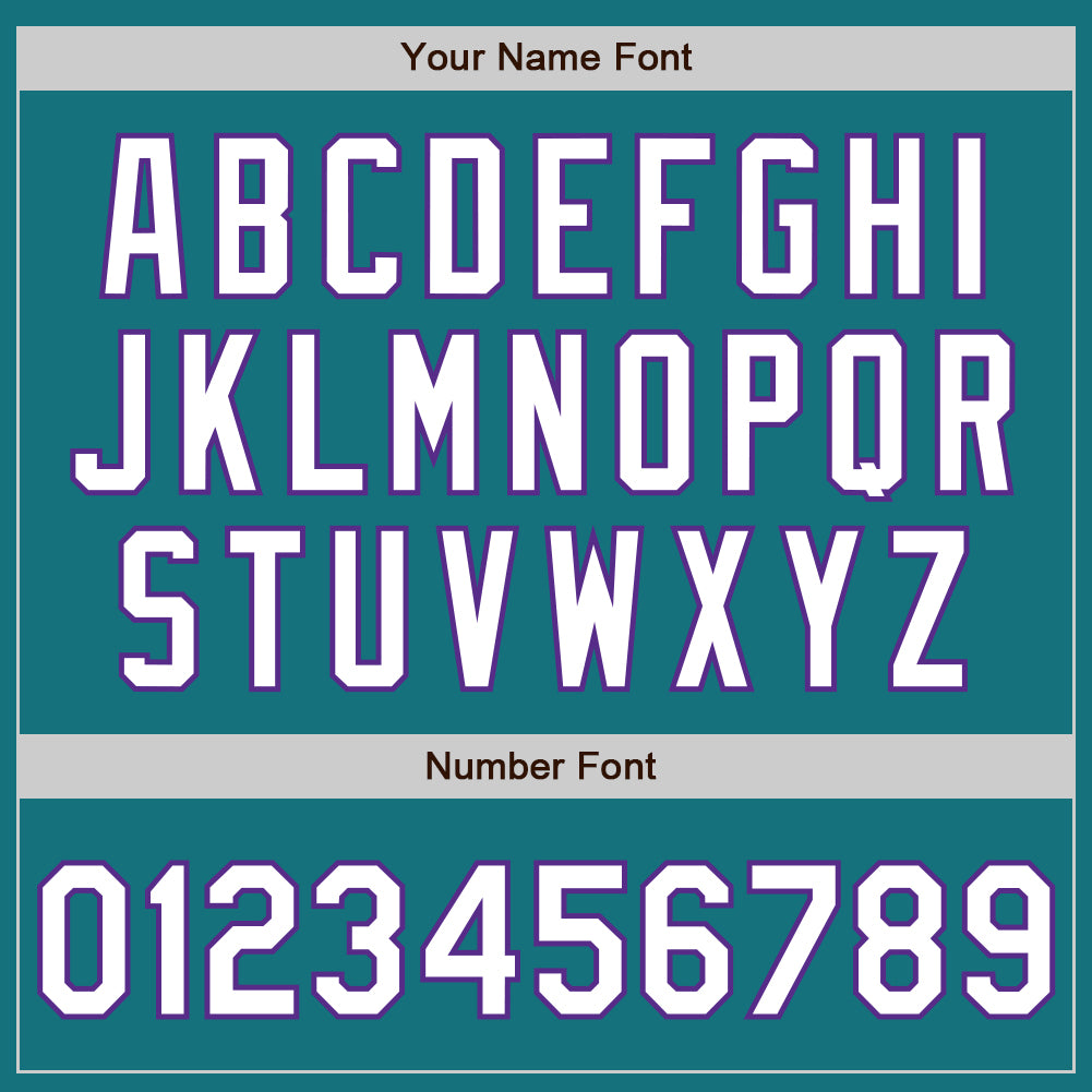 Custom Teal Purple Pinstripe White Authentic Two Tone Baseball Jersey view 5