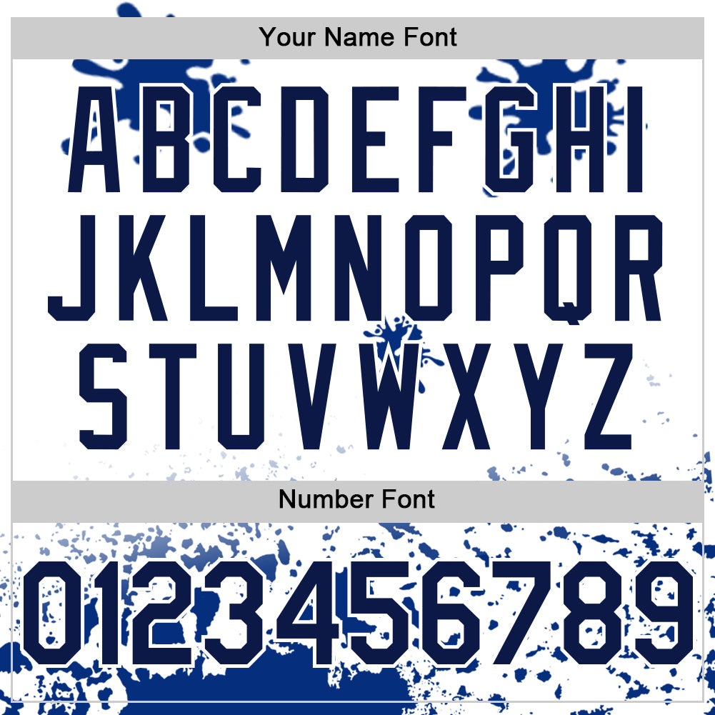 Custom White Navy Splatter Camo Two Tone Authentic Baseball Jersey view 5