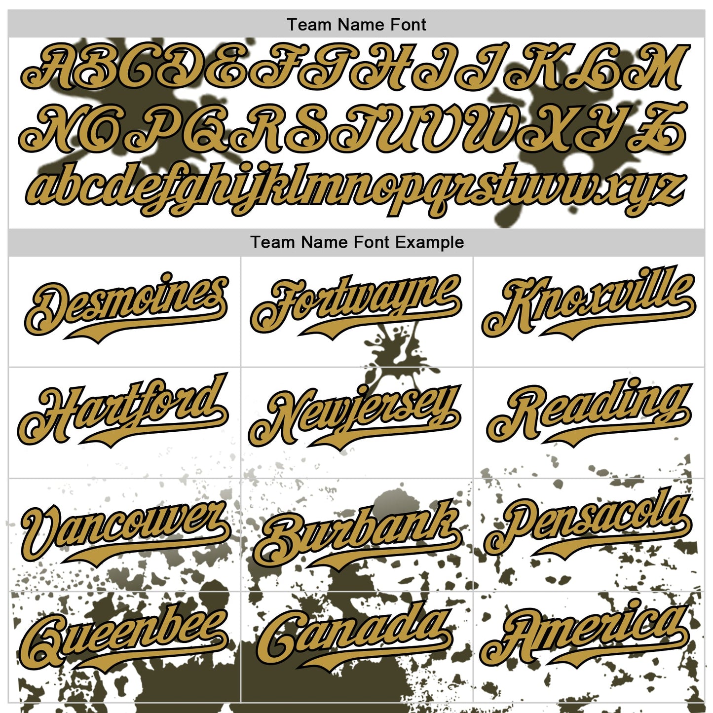 Custom White Old Gold Black-Olive Splatter Camo Two Tone Authentic Baseball Jersey view 4