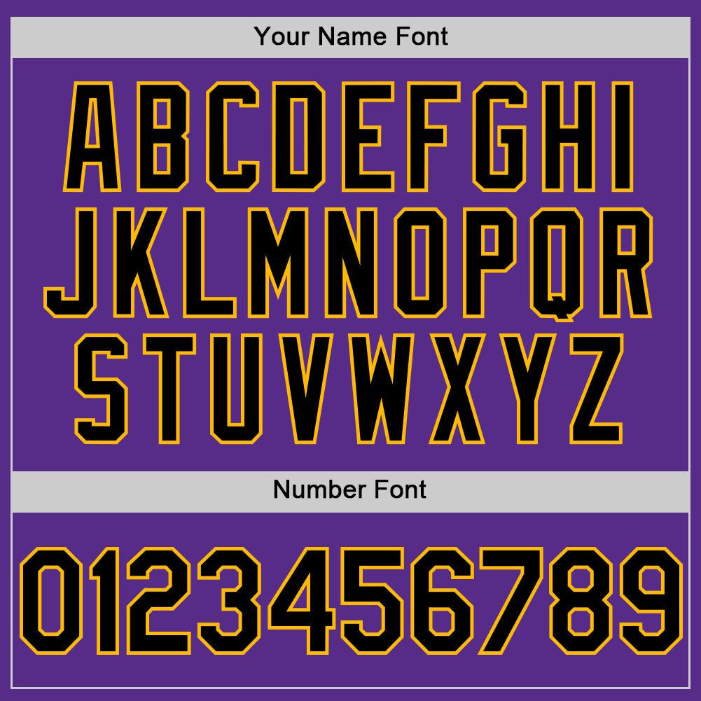 Custom Purple Black-Gold Digital Camo Two Tone Authentic Baseball Jersey view 5