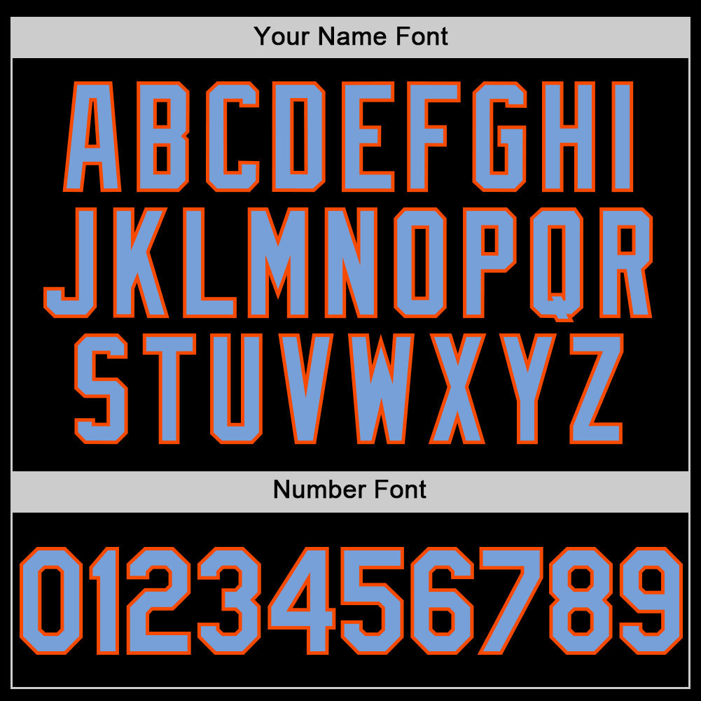 Custom Black Powder Blue Orange-White Digital Camo Two Tone Authentic Baseball Jersey view 5