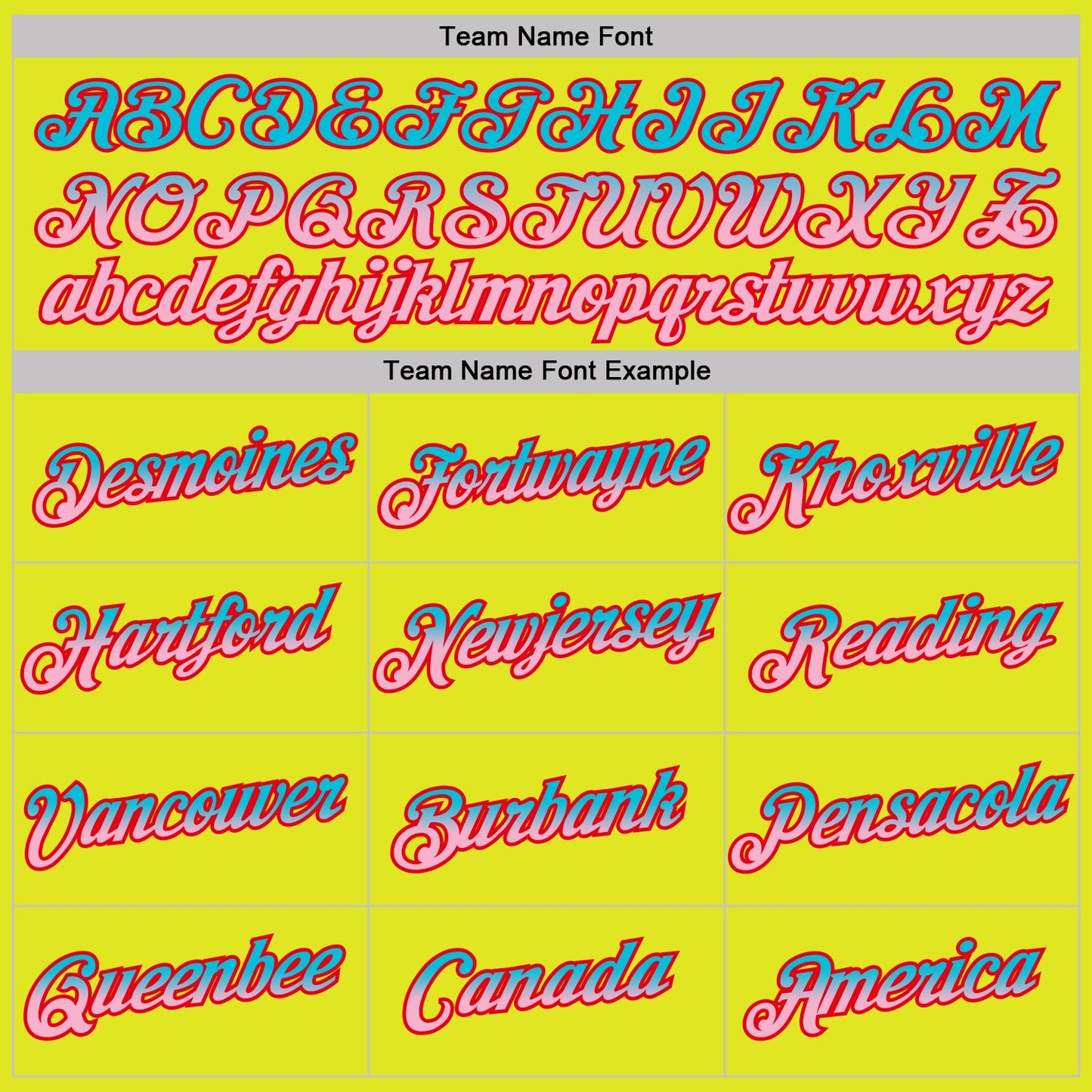 Custom Neon Yellow Lakes Blue Light Pink-Fire Red Gradient Two Tone Performance T-Shirt view 3