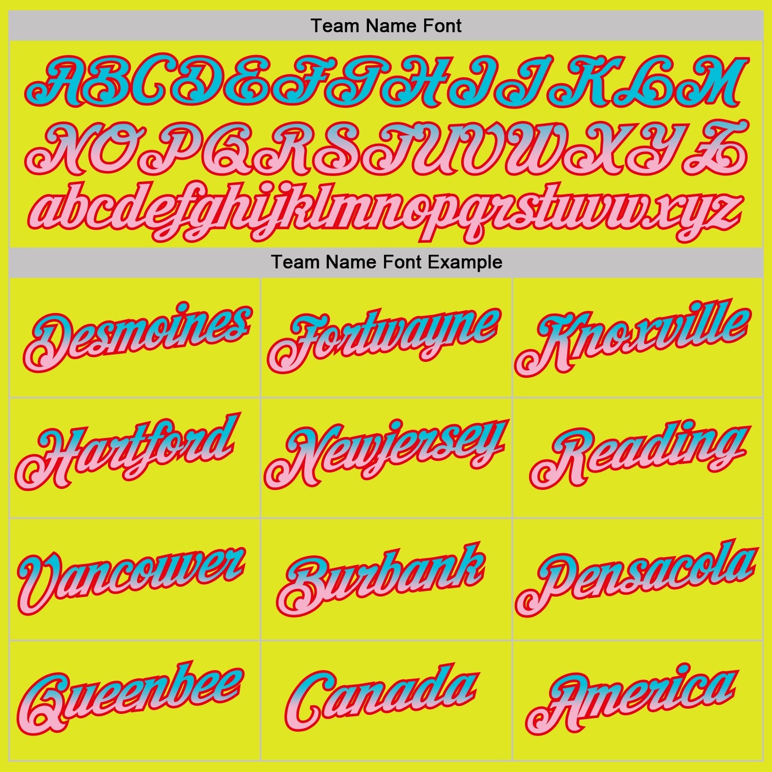 Custom Neon Yellow Lakes Blue Light Pink-Fire Red Gradient Two Tone Performance T-Shirt view 3