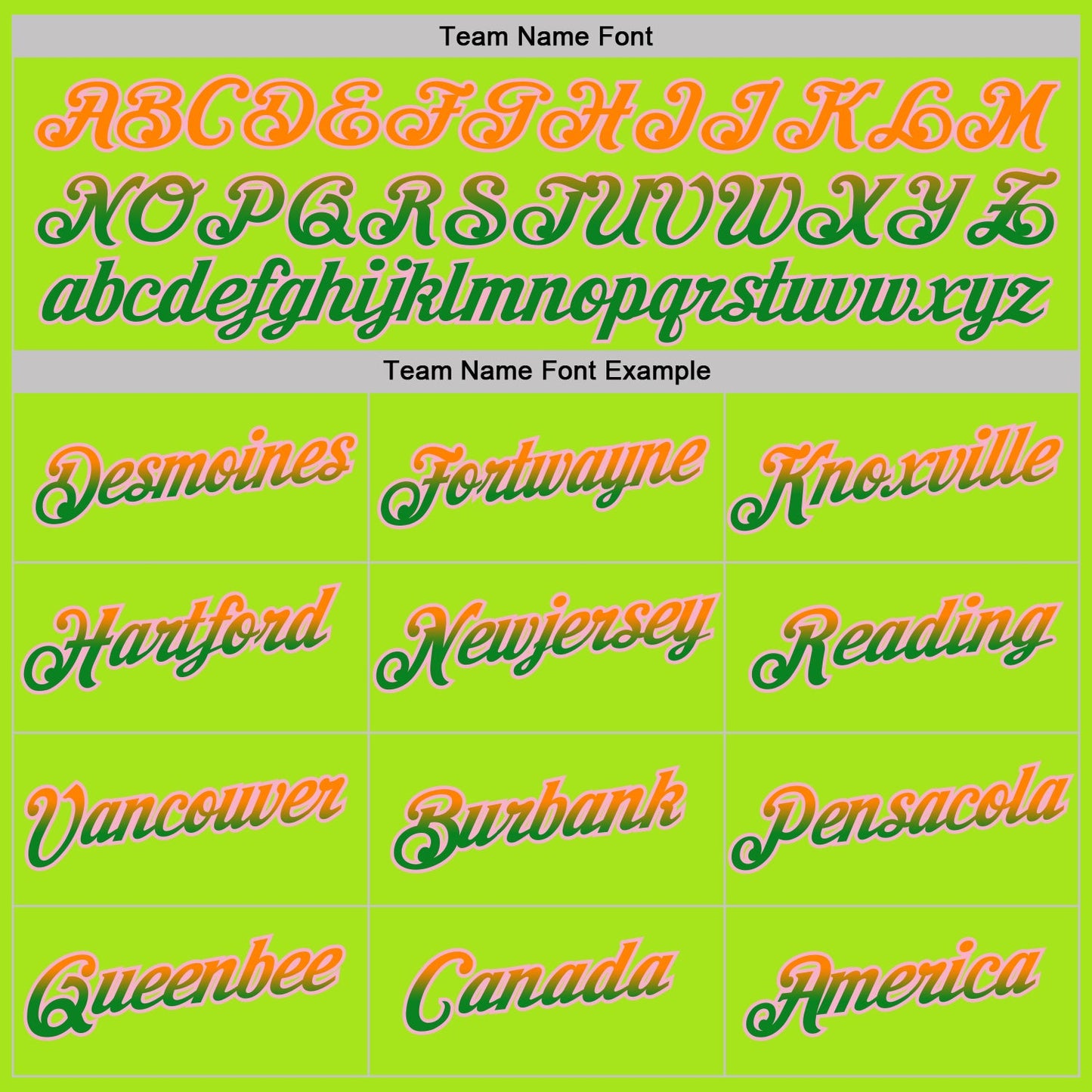 Custom Neon Green Bay Orange Grass Green-Light Pink Gradient Two Tone Performance T-Shirt view 3