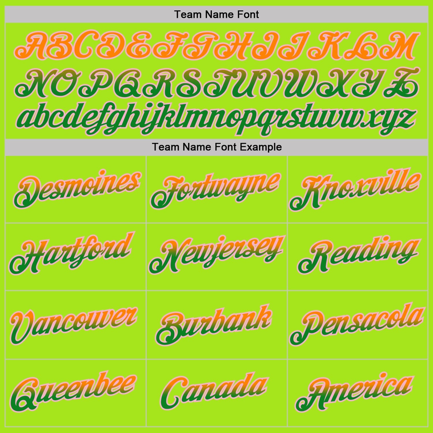 Custom Neon Green Bay Orange Grass Green-Light Pink Gradient Two Tone Performance T-Shirt view 3