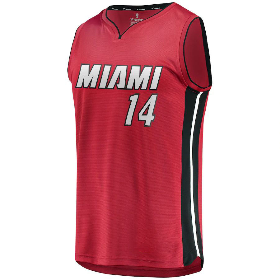 M.Heat #14 Tyler Herro Fanatics Branded 2020-21 Fast Break Replica Jersey Red Statement Edition Stitched American Basketball Jersey - Main View