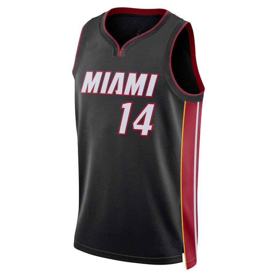 M.Heat #14 Tyler Herro  Unisex 2022-23 Swingman Jersey Black Icon Edition Stitched American Basketball Jersey - Main View