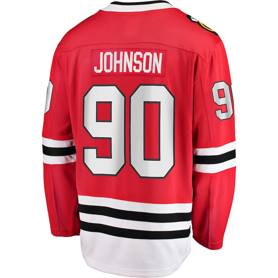 C.Blackhawks #90 Tyler Johnson Fanatics Branded Home Team Breakaway Player Jersey Red Stitched American Hockey Jerseys - Main View
