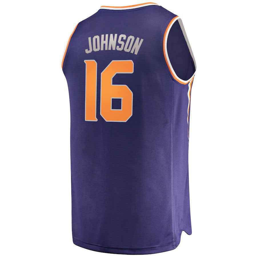 P.Suns #16 Tyler Johnson Fanatics Branded  Fast Break Replica Jersey Purple Icon Edition Stitched American Basketball Jersey - Main View