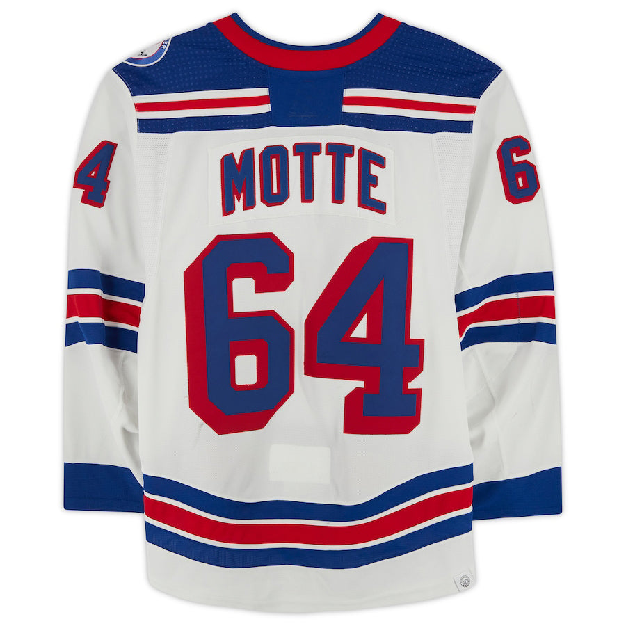 NY.Rangers #64 Tyler Motte Fanatics Authentic Game-Used White Stitched American Hockey Jerseys - Main View