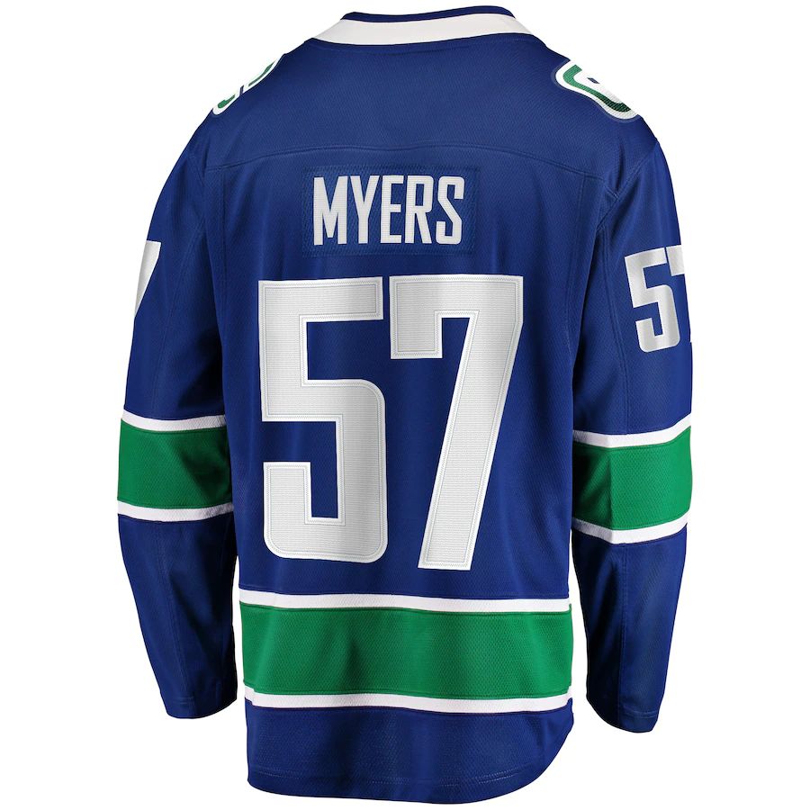 V.Canucks #57 Tyler Myers Fanatics Branded Home Breakaway Player Jersey  Blue Stitched American Hockey Jerseys - Main View