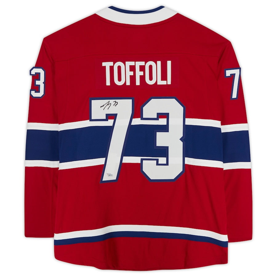 M.Canadiens #73 Tyler Toffoli Fanatics Authentic Autographed Breakaway Jersey Red Stitched American Hockey Jerseys - Main View