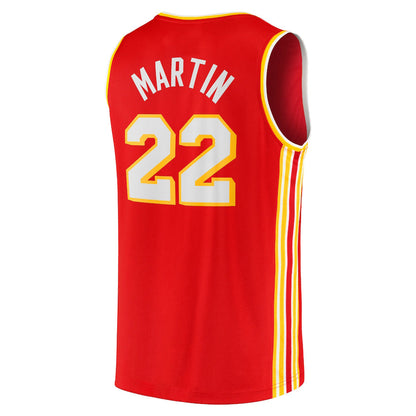 A.Hawks #22 Tyrese Martin Fanatics Branded 2021-22 Fast Break Replica Jersey Icon Edition Red Stitched American Basketball Jersey - Main View
