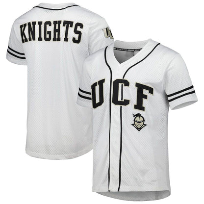 U.Knights Colosseum Free-Spirited Full-Button Baseball Jersey White Stitched American College Jerseys - Main View