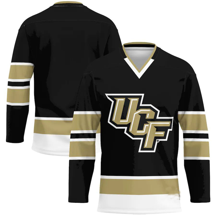 U.Knights Hockey Jersey  Black Stitched American College Jerseys - Main View